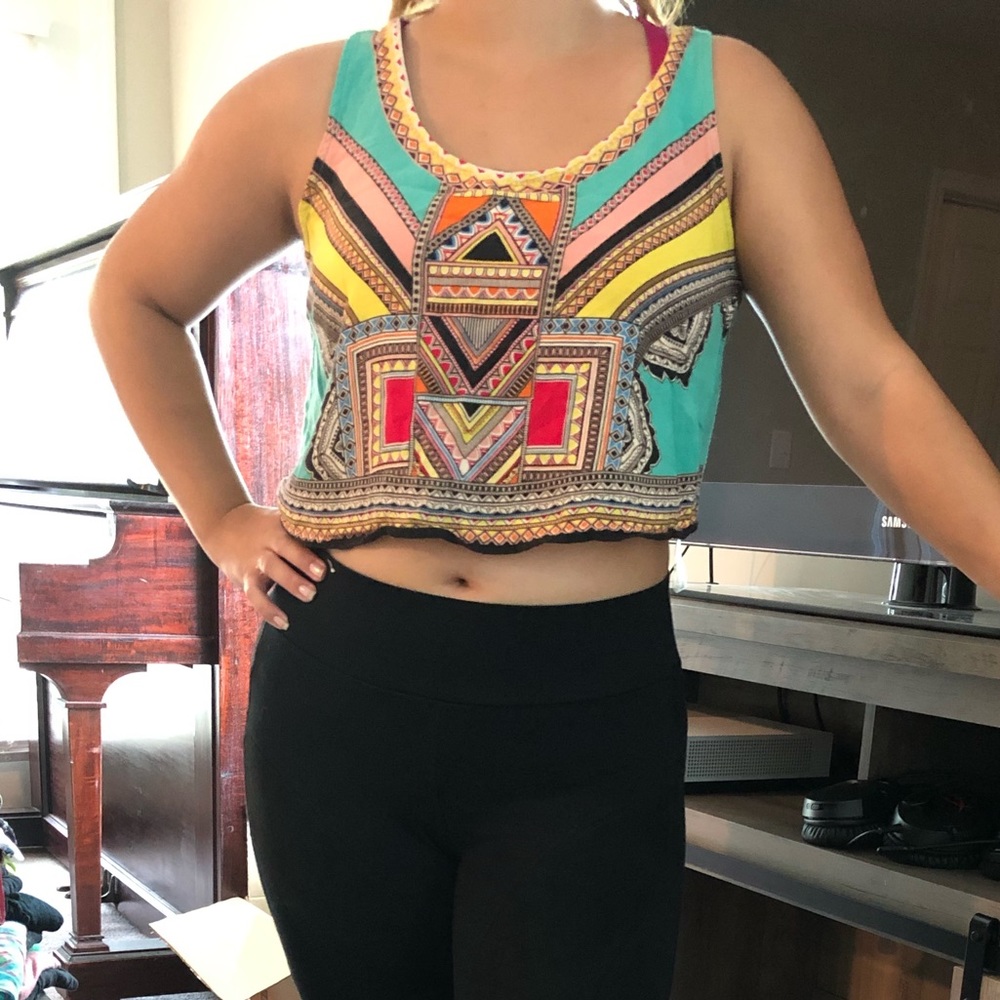 Tribal Print Crop Top